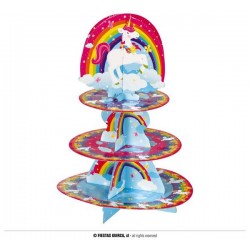 ALZATINA CARTA PASTICCINI UNICORNO ARCOBALENO 30x40cm