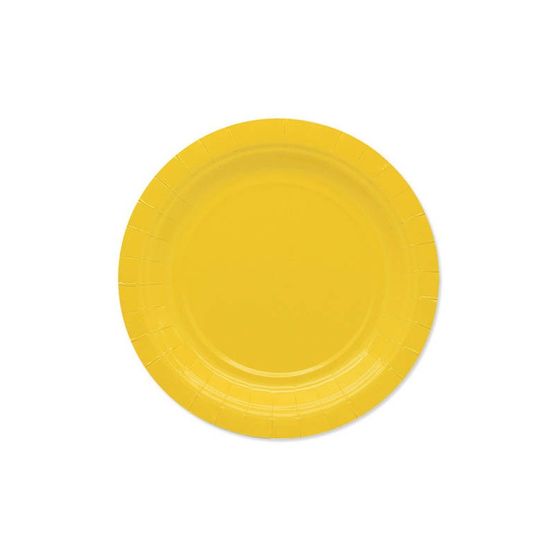PIATTI DESSERT ECOLOR BIODEGRADABILI 18cm GIALLO 25pz