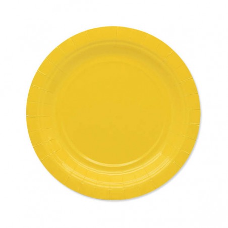 PIATTI DESSERT ECOLOR BIODEGRADABILI 18cm GIALLO 25pz