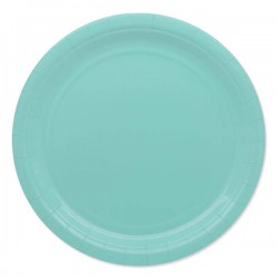 PIATTI PIANI ECOLOR BIODEGRADABILI 24cm ACQUA MARINA 25pz