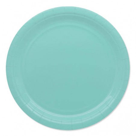 PIATTI PIANI ECOLOR BIODEGRADABILI 24cm ACQUA MARINA 25pz