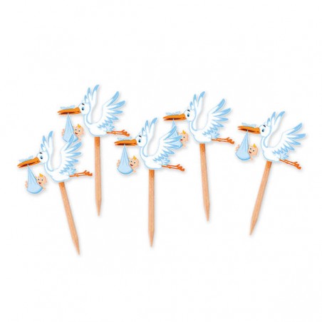 PICKS SAGOMATI CICOGNA CELESTE 25pz