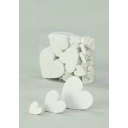 CUORI BIANCHI IN LEGNO BOX 40pz