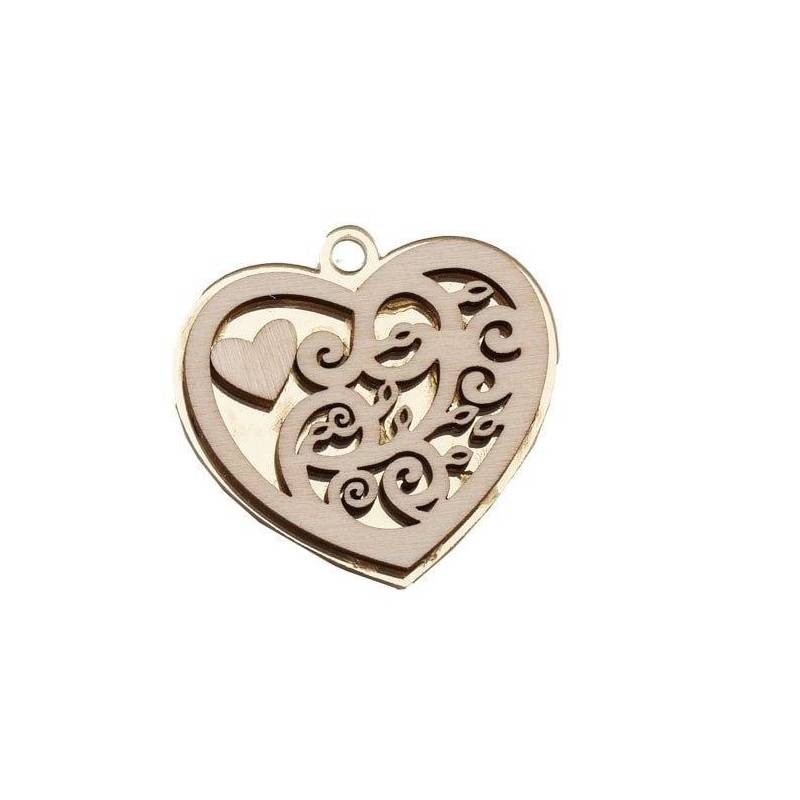 DECORAZIONE CUORE ORO PLEXI ø3,8cm 12pz