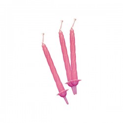 CANDELINE C/SUPPORTO 12pz 8cm ROSA