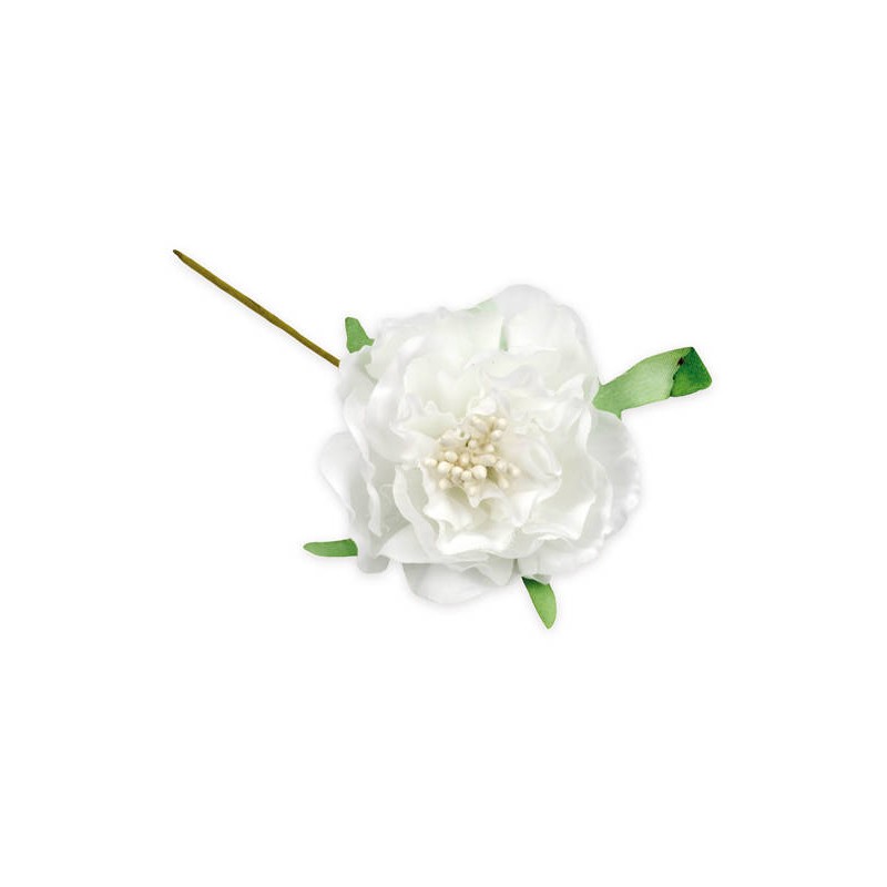 FIORE MEDIO CON PISTILLI BIANCO 12pz