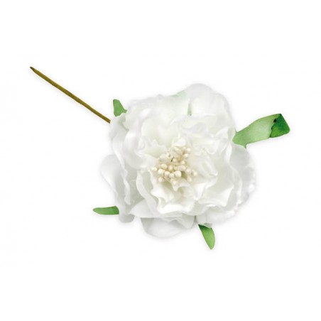 FIORE MEDIO CON PISTILLI BIANCO 12pz