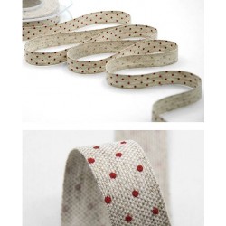 NASTRO LINO CANAPA mm16x10mt POIS ROSSI COL.31