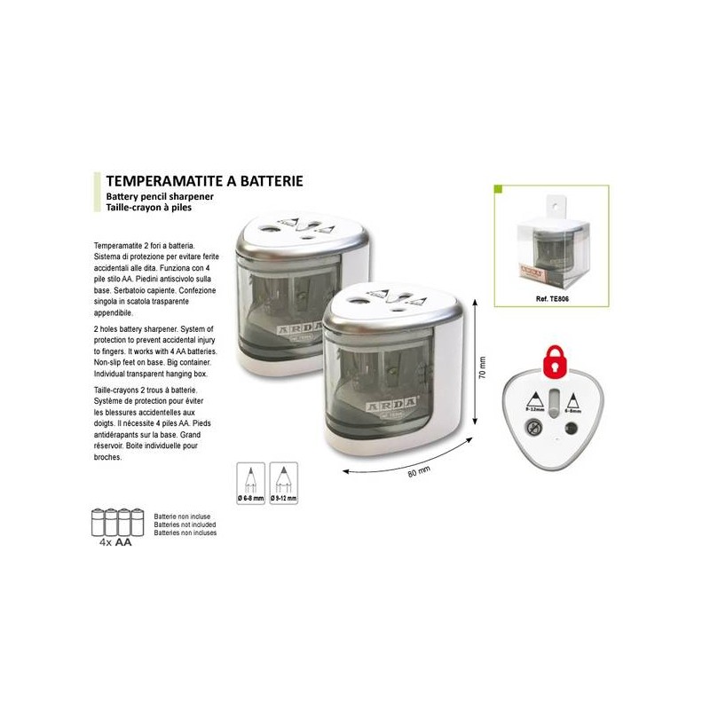 TEMPERAMATITE ELETTRICO 2 FORI A BATTERIE ARDA