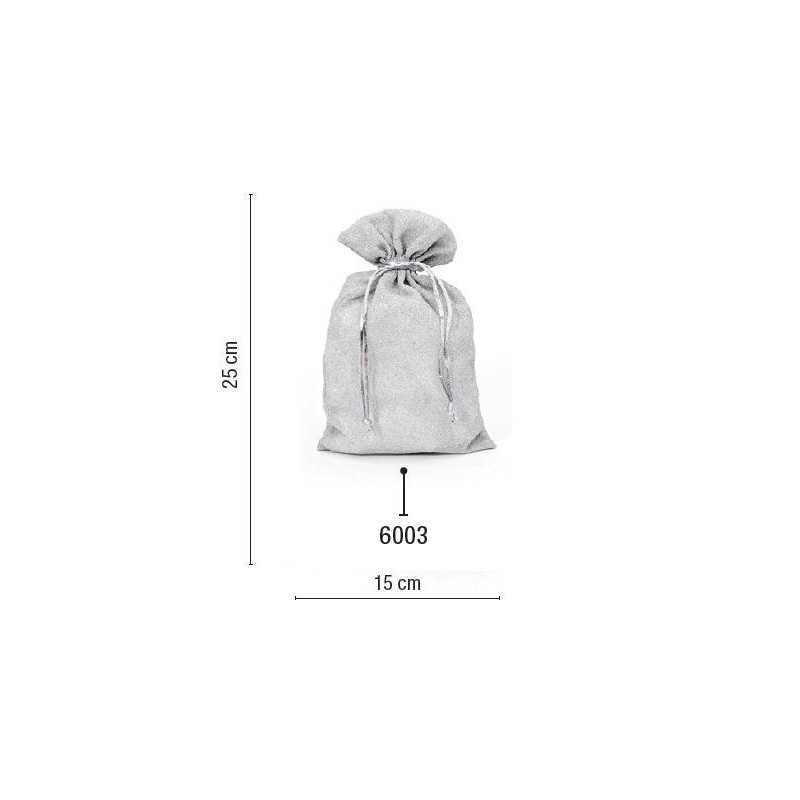 SACCHETTO ORGANZA PUDDING BAGS 15x25cm 6003-ARGENTO 5pz