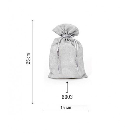 SACCHETTO ORGANZA PUDDING BAGS 15x25cm 6003-ARGENTO 5pz