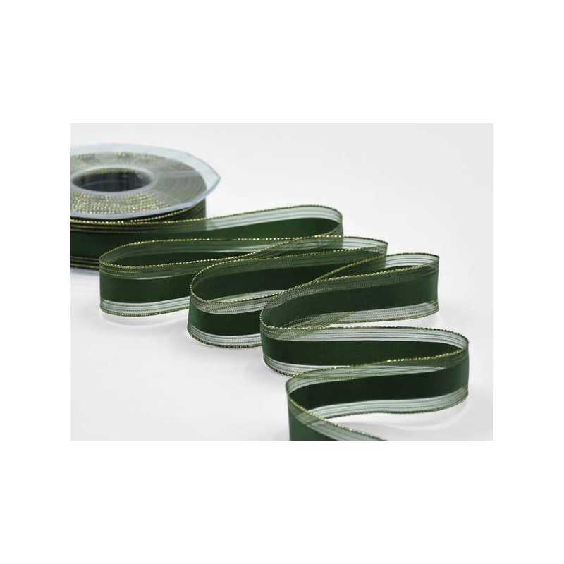 NASTRO ANIMATO BACCARAT BORDI RAME mm25x25mt COL.633 VERDE