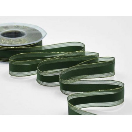 NASTRO ANIMATO BACCARAT BORDI RAME mm25x25mt COL.633 VERDE