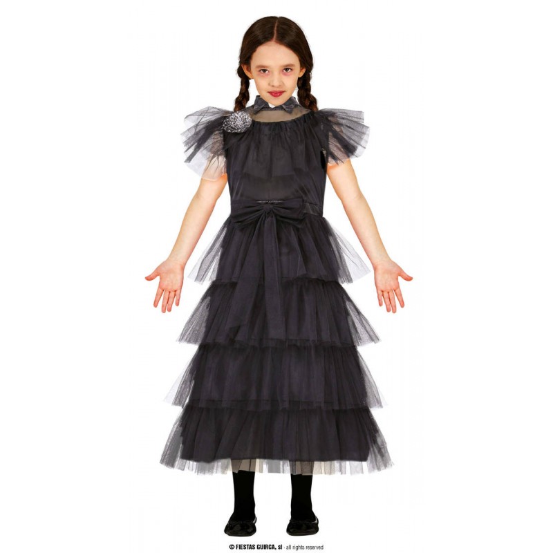 COSTUME BAMBINA GOTICH GIRL REGINA DELLA NOTTE 5-6 anni