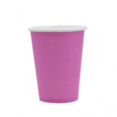 BICCHIERI 200cc ECOLOR BIODEGRADABILI FUXIA 25pz