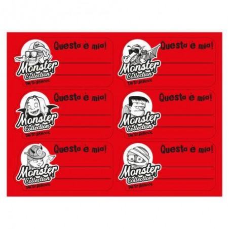 BUSTA ETICHETTE TAG TO SCHOOL 70x37mm ROSSO FLUO 36pz