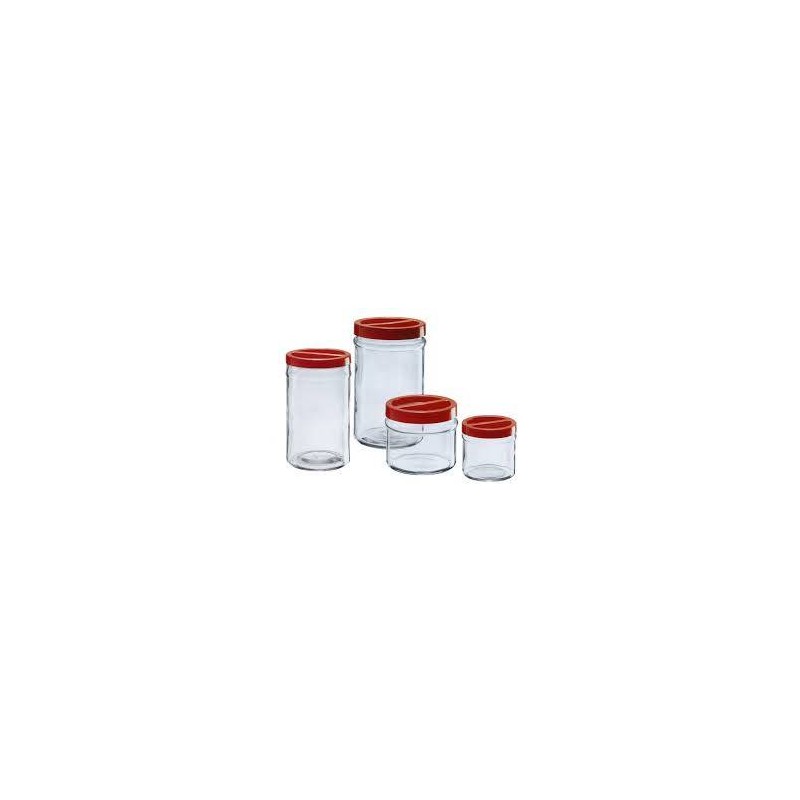 VASO VETRO ORTES 1000cc C/TAPPO ROSSO