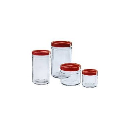 VASO VETRO ORTES 1000cc C/TAPPO ROSSO