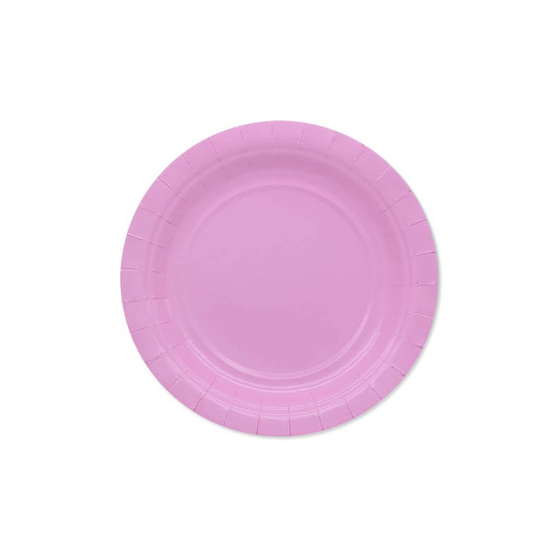 PIATTI DESSERT ECOLOR BIODEGRADABILI 18cm ROSA 25pz