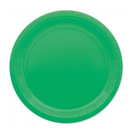 PIATTI PIANI ECOLOR BIODEGRADABILI 24cm VERDE 25pz