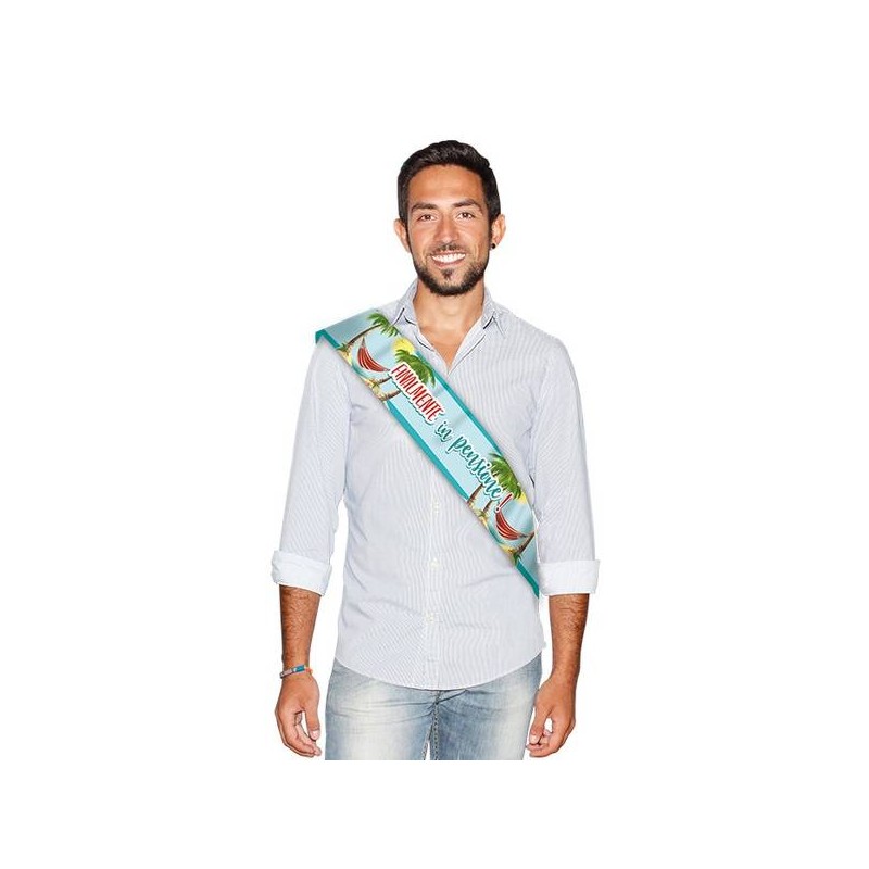 FASCIA PREMIO METALLIZZATA FINALMENTE IN PENSIONE 168x10cm