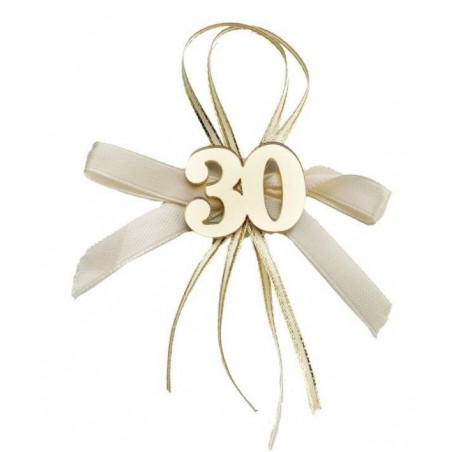 APPLICAZIONE 30 PLEXY CON FIOCCO ORO 12pz