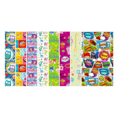 CARTA REGALO ROTOLO 1x3mt BIMBI ASS.TO