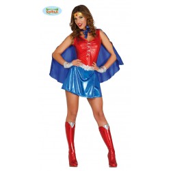 COSTUME POWER WOMAN FASCIA VESTITO CON MANTELLO TG.L