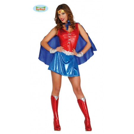 COSTUME POWER WOMAN FASCIA VESTITO CON MANTELLO TG.L