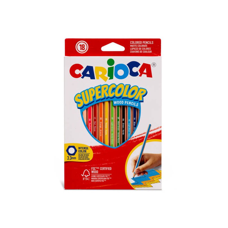 PASTELLI ESAGONALI CARIOCA SUPERCOLOR 18pz