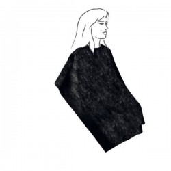 MANTELLINA TNT POLIPROPILENE MONOUSO 135x115cm NERO 50gr/mq 10 PEZZI