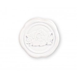 CERALACCA BIANCA CON ROSA ADESIVA Ø3,5cm 12pz