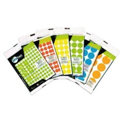 BUSTA ETICHETTE FLUO TONDE ø18mm VERDE 420pz