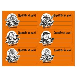 BUSTA ETICHETTE TAG TO SCHOOL 70x37mm ARANCIONE FLUO 36pz