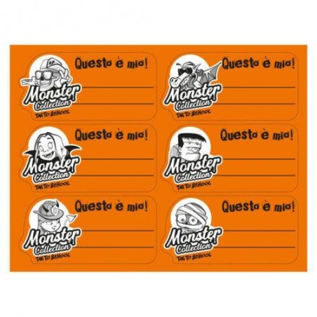 BUSTA ETICHETTE TAG TO SCHOOL 70x37mm ARANCIONE FLUO 36pz
