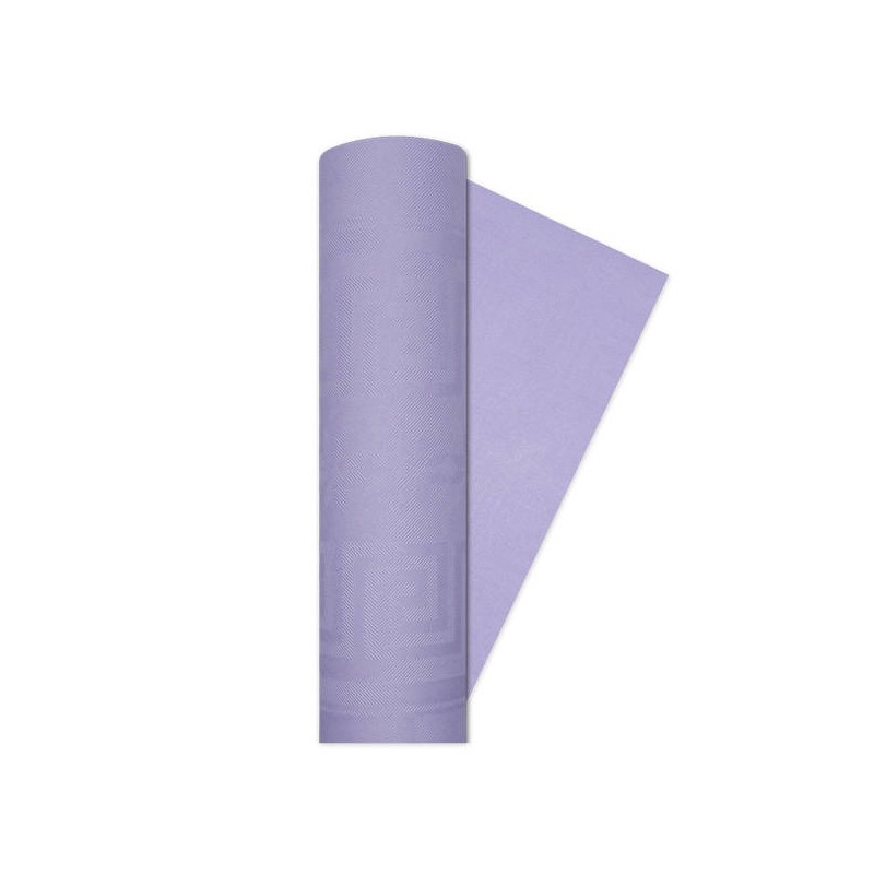 TOVAGLIA ROTOLO 1,20x5mt DAMASCATA LILLA BIG PARTY