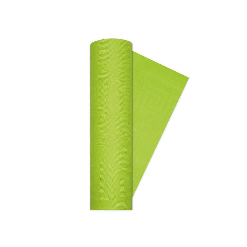 TOVAGLIA ROTOLO 1,20x5mt DAMASCATA VERDE MELA BIG PARTY