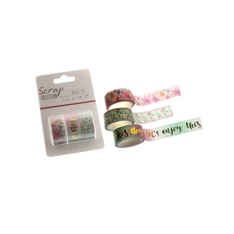 WASHI TAPE ENJOY cm1,5x3mt 3pz