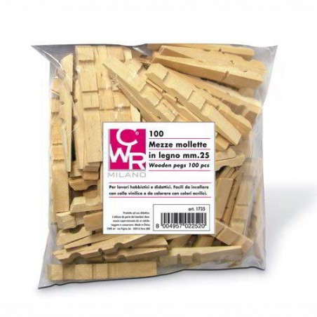 MEZZE MOLLETTE IN LEGNO mm.25 100pz BUSTA