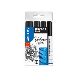 PINTOR MARKER PILOT SET MIX PUNTE NERO EF/F/M/B 4pz