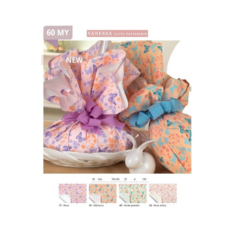 FOGLI PPL PERLATO 70x100 60my ST. VANESSA PATISSERIE 25pz 42-ROSA ANTICO