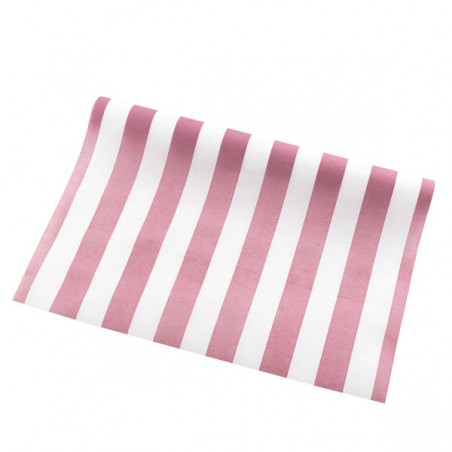 RUNNER AIRLAID 40x250cm RIGHE ROSA GERANIO