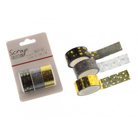 WASHI TAPE CUORI cm1,5x3mt 3pz