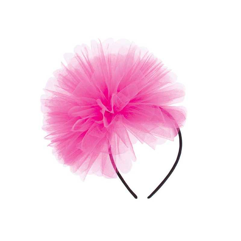 CERCHIETTO CON TULLE FUCSIA