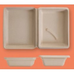 VASCHETTA POLPA RETTANGOLARE 22,5x16x8,5cm  BIO COMPOSTABILI 50pz JUNGLE