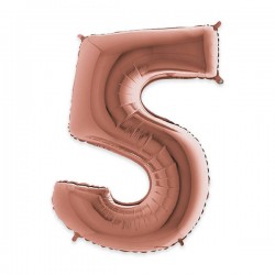 PALLONE NUMERO 5 MYLAR 102cm 40 ROSE GOLD
