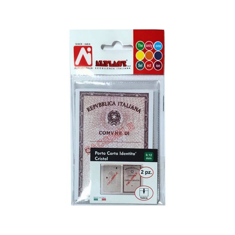 PORTA CARTA D'IDENTITà - TRASPARENTE A TASCA 2pz 110160