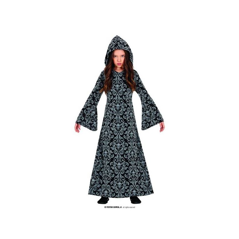 COSTUME BLACK HOODED WITCH 7-9 ANNI