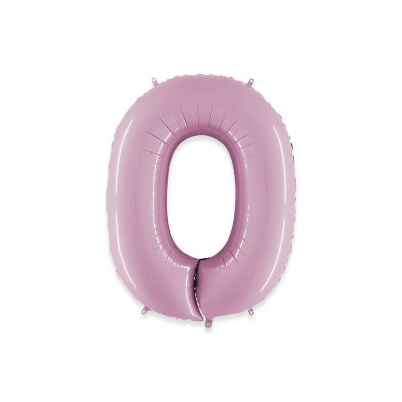 PALLONE NUMERO 0 MYLAR 102cm 40 ROSA