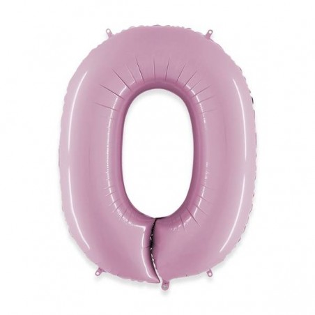 PALLONE NUMERO 0 MYLAR 102cm 40 ROSA